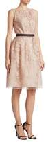 Thumbnail for your product : J. Mendel Floral Lace Belted A-Line Dress