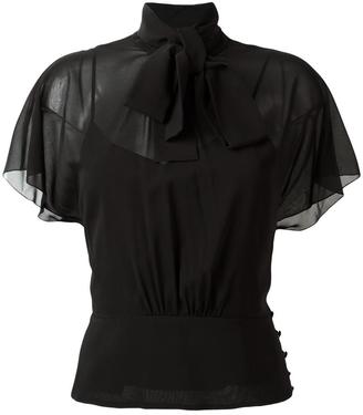 RED Valentino tied neck sheer blouse