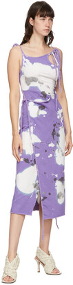 Ottolinger SSENSE Exclusive Purple & White Jersey Wrap Dress