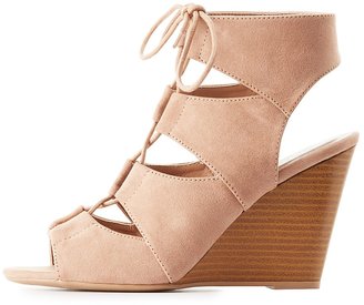 Charlotte Russe Lace-Up Slingback Wedge Sandals
