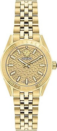Women's V-Code Analog Gold Tone Stainless Steel Bracelet Watch