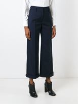 Thumbnail for your product : Jil Sander wide leg cropped trousers - women - Cotton/Polyester/Rayon/Wool - 38