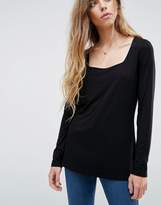 Thumbnail for your product : ASOS Top With Square Neck And Long Sleeve