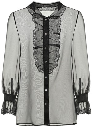 Miu Miu Embellished silk-organza blouse