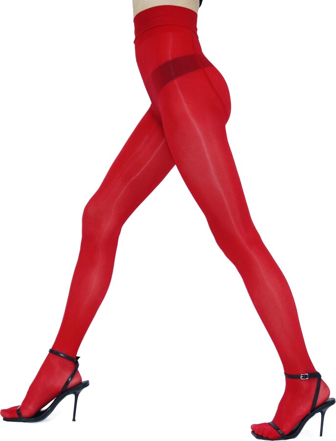 GOCBOBO Women's Oil Shiny Tights High Waist Control Top Sheer Gloss  Pantyhose Plus Size Silk Stockings for Women Red - ShopStyle Hosiery