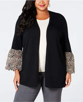 Thumbnail for your product : Alfani Plus Size Lace-Cuff Cardigan, Created for Macy's