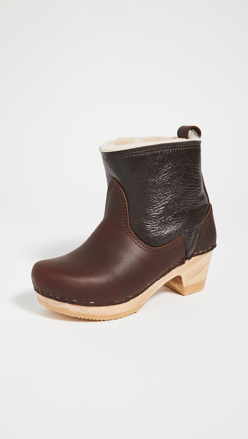 No 6 Store Pull On Shearling Mid Heel Boots Shopstyle