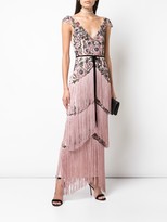 Thumbnail for your product : Marchesa Notte Beaded Floral Fringed Gown