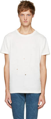 Saint Laurent Off-White Grunge Destroyed T-Shirt