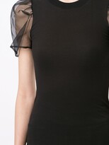 Thumbnail for your product : Cinq à Sept Julie organza puff-sleeve T-shirt