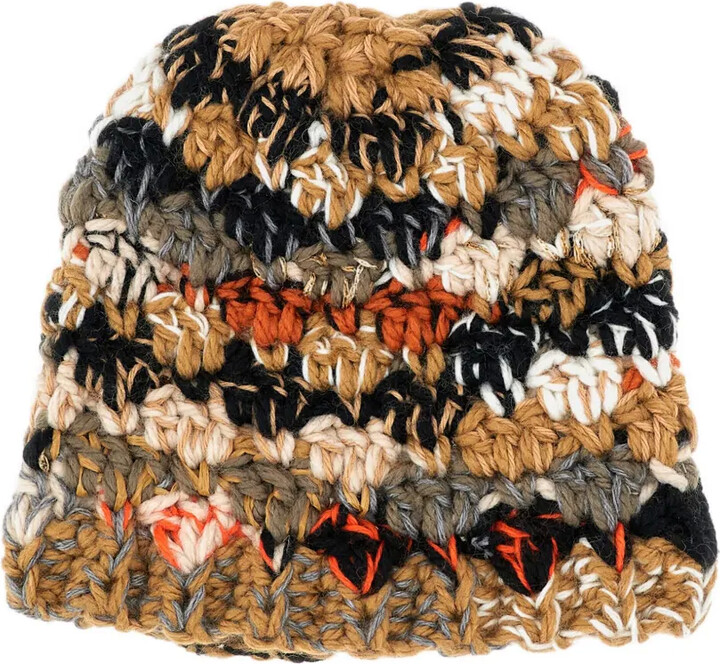 Exquisite J Striped Wool Beanie