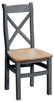 Thumbnail for your product : K-Interiors Harrow Part Assembled Solid Wood 120-165 cm Extending Dining Table + 4 Chairs - Charcoal/Oak