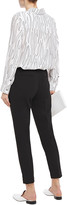 Thumbnail for your product : DKNY Cropped Belted Stretch-crepe Tapered Pants