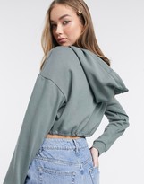 Thumbnail for your product : South Beach cropped hoodie in khaki