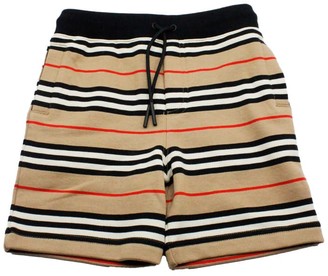 Burberry Fleece Shorts Trousers With Drawstring With Striped Pattern Check