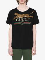 Thumbnail for your product : Gucci logo T-shirt with leopard