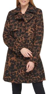 Karl Lagerfeld Paris Exploded Leopard-Print Coat - ShopStyle