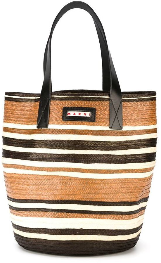Marni striped tote - ShopStyle