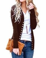 Thumbnail for your product : Unifizz V Neck Button Down Long Sleeve Basic Soft Knit Cardigan Sweater (Gray XX-Large)