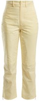 Thumbnail for your product : Marine Serre High-rise Moire Cropped Trousers - Yellow