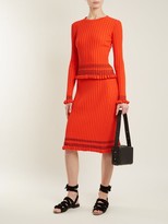 Thumbnail for your product : Altuzarra Gwendolyn Ribbed-knit Midi Skirt - Orange
