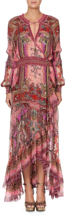 camilla blouson sleeve wrap dress