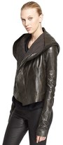 Thumbnail for your product : Rick Owens Lambskin Leather Hooded Biker Jacket