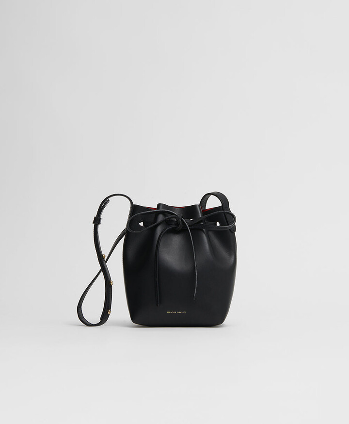 Mansur Gavriel Mini Mini Bucket Bag - Black/flamma