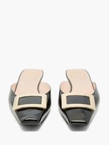 Thumbnail for your product : Roger Vivier Belle Vivier Buckled Patent-leather Mules - Black