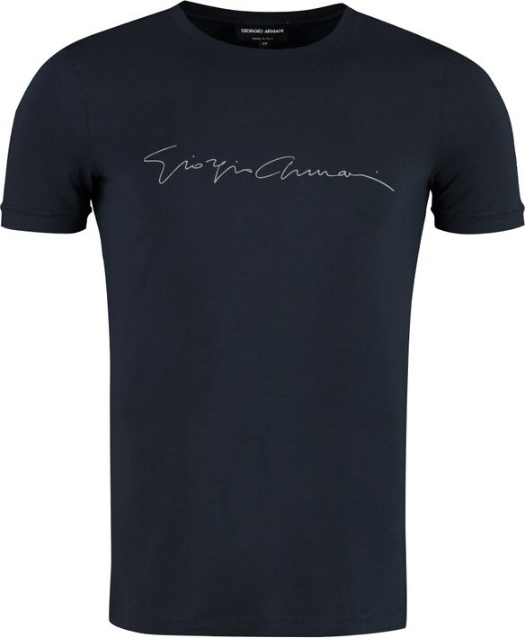 Giorgio Armani Logo Printed Crewneck T-Shirt