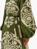 Thumbnail for your product : Palladium Vita Kin Off-the-shoulder Embroidered-linen Dress - Womens - Khaki Multi