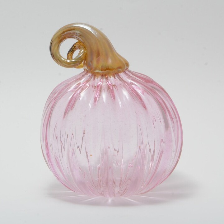 Handblown Glass Pumpkin: Pink Princess