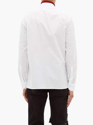 Raf Simons Logo-embroidered Cotton-poplin Shirt - Mens - White