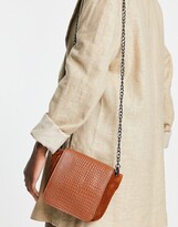 Thumbnail for your product : Urban Code Urbancode croc leather suede mix crossbody bag in tan
