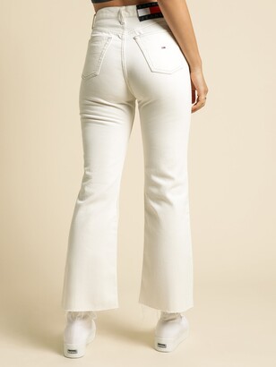 Tommy Hilfiger Harper High Rise Flare Ankle BF Jeans in White