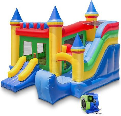 Cloud Nine Cloud 9 Commercial Grade Castle Bounce House with Slide and Blower - 100% PVC 16' x 17' Inflatable Bouncer
