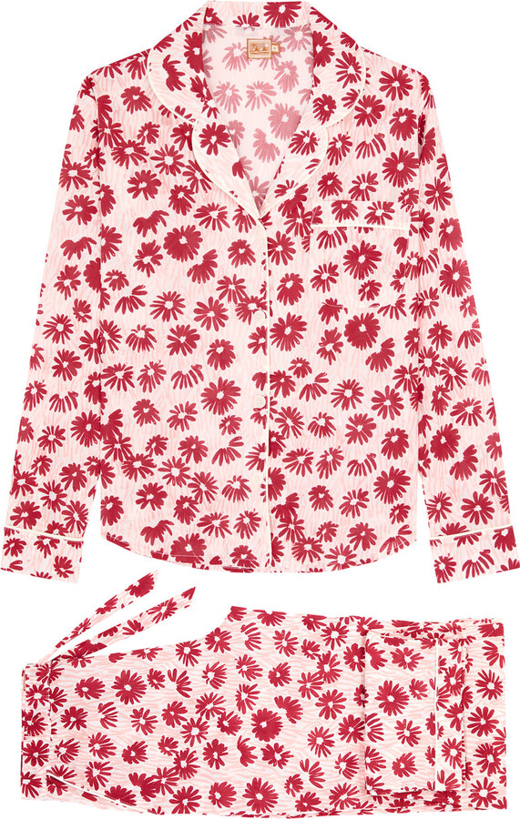 Desmond & Dempsey Chamomile Cotton Pyjama set