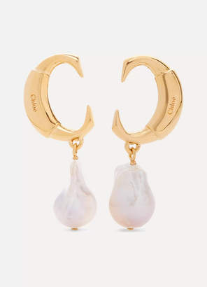 Chloé Gold-tone Pearl Earrings