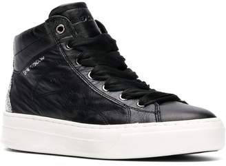 Crime London quilted mid-top sneakers