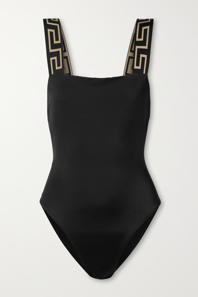 versace one piece swimsuit black