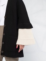 Thumbnail for your product : See by Chloe Long Sleeve Ribbed Knit Cardigan