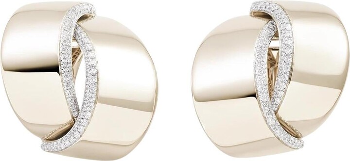 Vhernier Eclisse Black Jet 18k Gold And Diamonds Clip Earrings