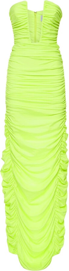 Topshop Petite bra top midi dress in neon yellow