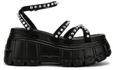 Thumbnail for your product : Miu Miu Crystal Platform Sandals in Black