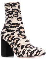 Thumbnail for your product : Miu Miu Leopard Knit Booties