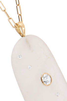 Cvc Stones Moonbeam 18-karat Gold, Stone And Diamond Necklace