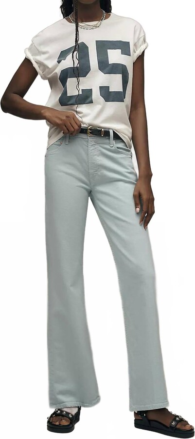 Mother The Bookie Flood High-Rise Bootcut Jeans In The Devil May Tier Blue