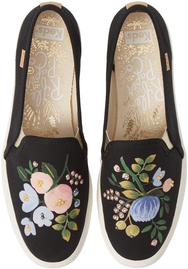 keds triple decker slip on black