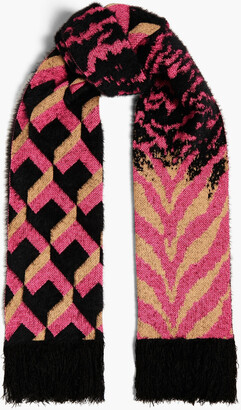 Diane von Furstenberg Afsana brushed jacquard-knit scarf