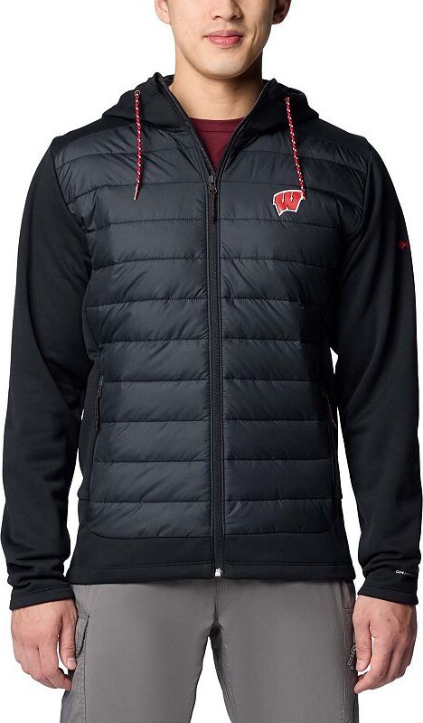 Men's Columbia Black Wisconsin Badgers Out-Shield Hybrid Full-Zip Hoodie Jacket